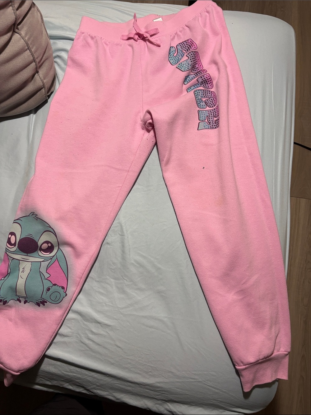 Disney Pink Stitch Graphic Sweatpants for Kids